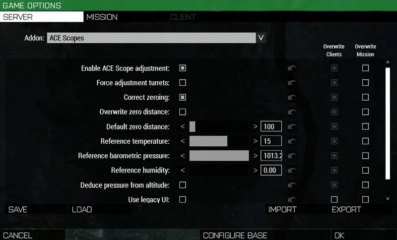 CBA Settings scopes module